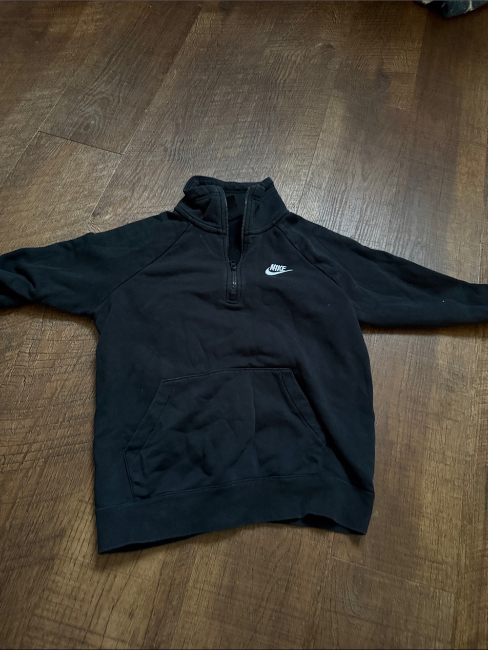 Nike Black Half-Zip Pullover with White Swoosh